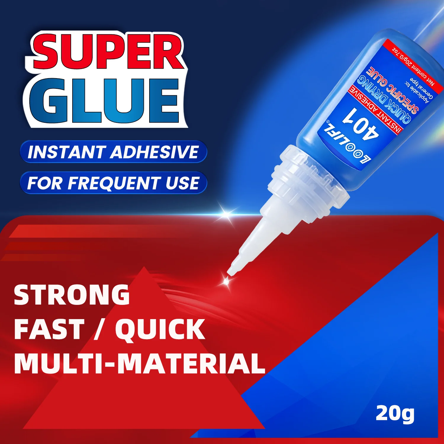 Loolifl Strong Liquid Glue｜20G, Instant Curing, Waterproof and Impact-Resistant, Transparent Without White Marks, Suitable for Multiple Materials, Strong Penetration and Aging Resistance, Suitable for DIY Repairs and High-Frequency Patching