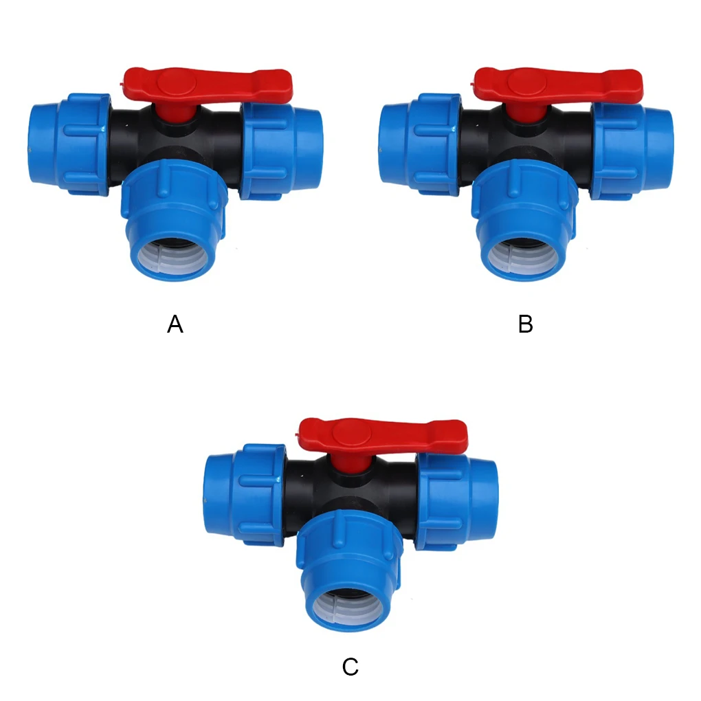 Three-way Ball Valve Replacement Detachable Sealed Leakproof Sunproof Park Greenhouse Water Hose Connector 20mm