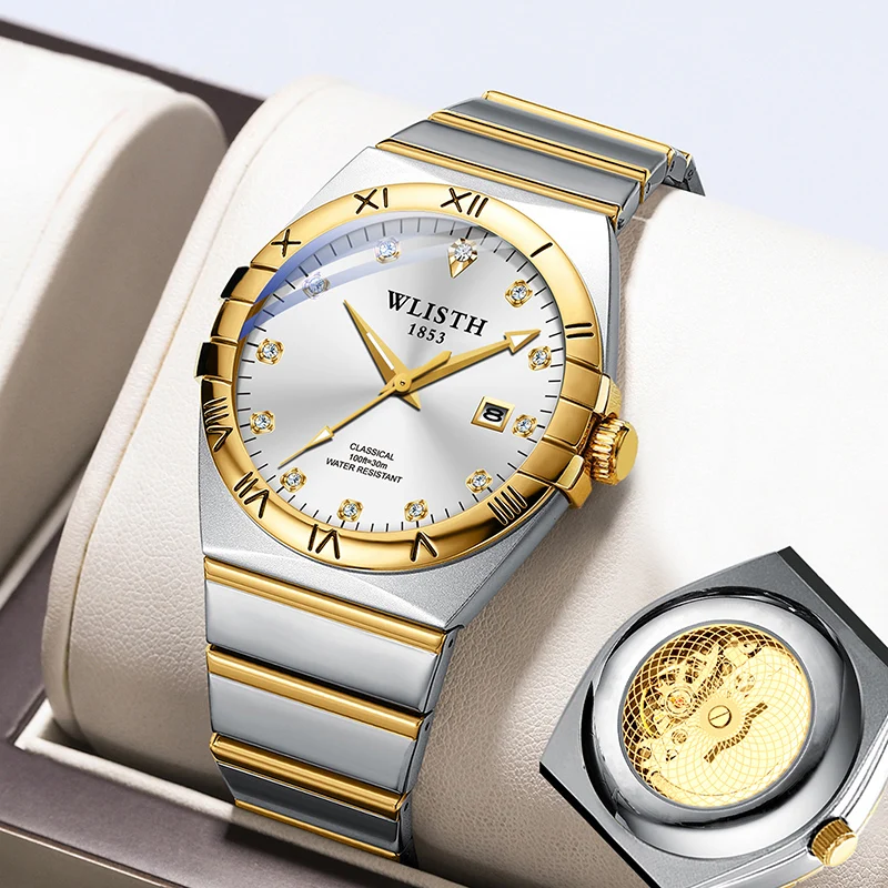 Reloj de lujo para hombre, reloj de pulsera de cuarzo para negocios, reloj mecánico de acero inoxidable, relojes de moda para hombre, relojes de negocios, regalo, reloj hombre