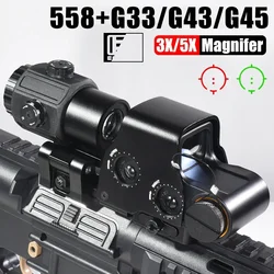 Eotech 558 Collimatore olografico Red Dot Sight G43/G33 3X G45 5X Lente d'ingrandimento Attrezzature softair Caccia con attacco da 20 mm e leva QD