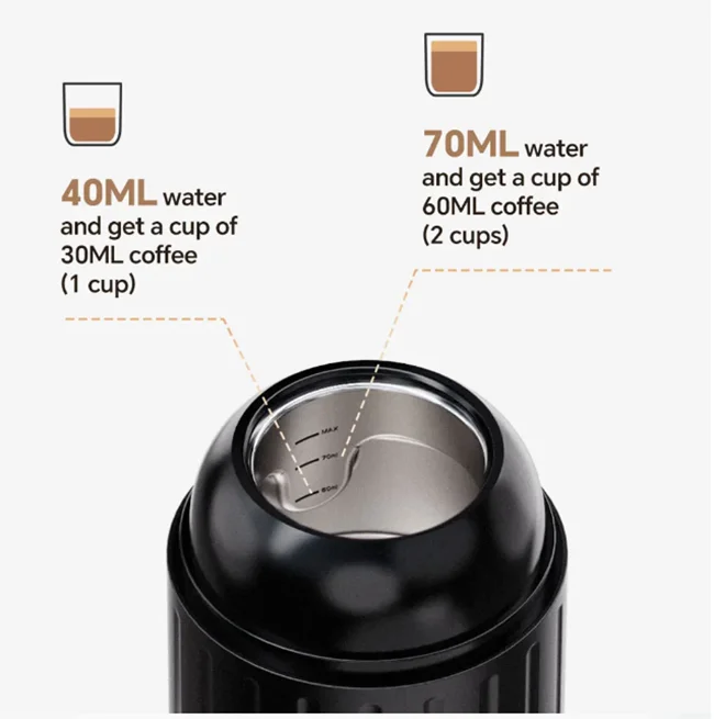 Portátil mini máquina de café expresso cápsula máquina de café viagem compatível cápsula e café moído carga usb