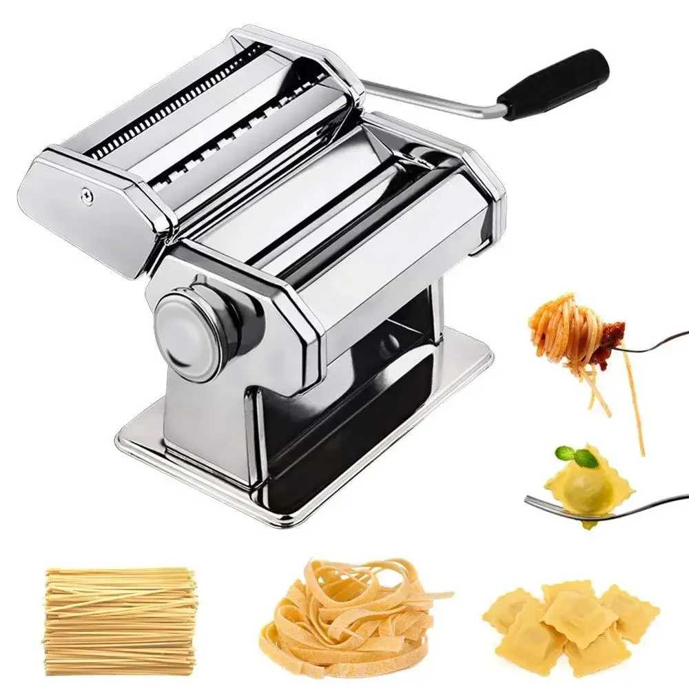 

Noodle Pasta Maker Stainless Steel Nudeln Machine Lasagne Spaghetti Tagliatelle Ravioli Dumpling Maker Machine With Two Cutter