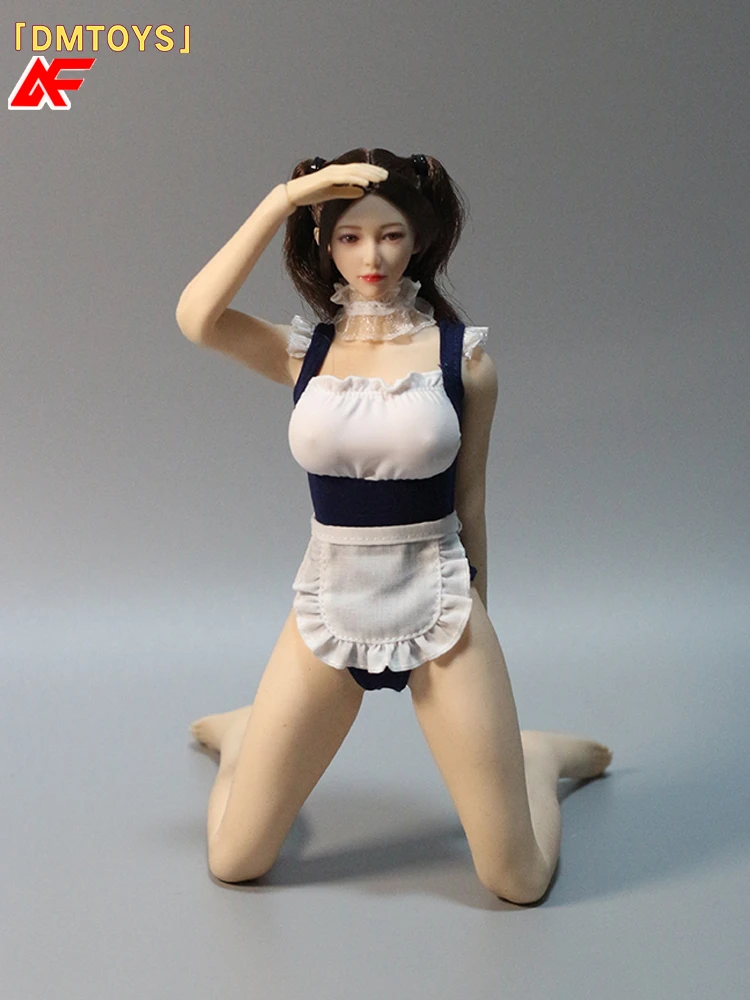 DMTOYS 1/6 Scale Maid Swimsuit Bodysuit Collar Apron Clothing Fit For 12'' TBLeague PH JO Female Action Figure Body Dolls