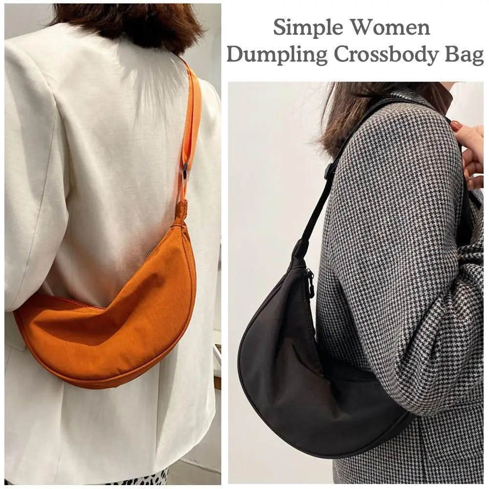 

Simple Crossbody Bag Hobo Sling Crescent Bag Fashion Women Small Shoulder Bag Purse Dumpling Bag Casual Handbag Adjustable Strap