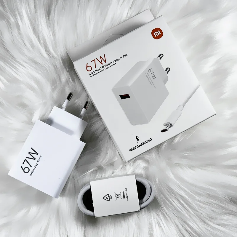 Xiaomi Mi 67W Wall Charger Original 67 Watt Carregador Adapter EU US Redmi K50 Poco Blackshark 3 Pro Mi 12 11 Ultra Type C Cable