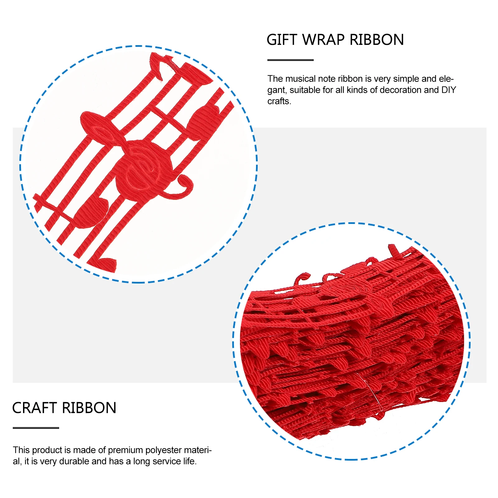 

10 Yards Premium Polyester Music Gift Wrap Ribbon Note Reusable DIY Craft Gift Craft Ribbon Wrap Packaging Decorations
