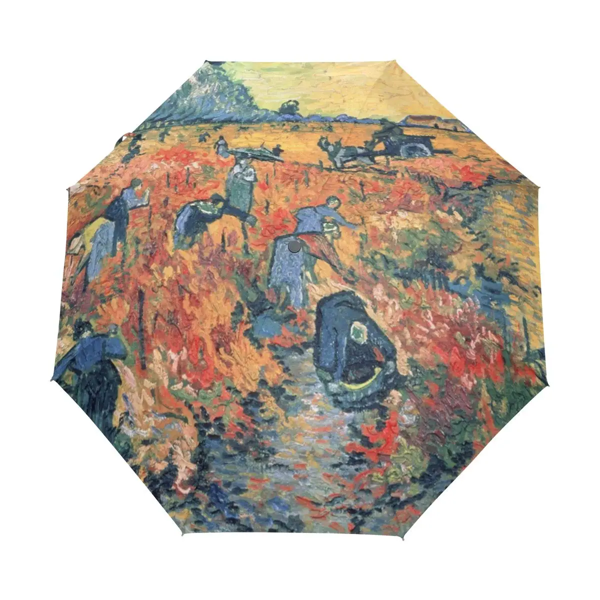 Van Gogh Self-portrait Travel Umbrella Oil Painting Folding Rain Umbrellas Windproof Compact Lightweight for Adults Teens Kids