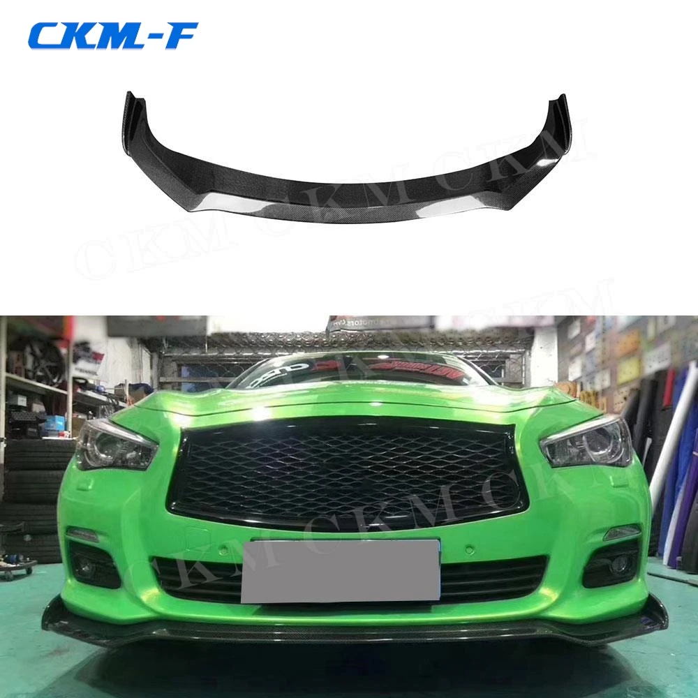 for Infiniti Q50 Sport 2014-2017 Car Carbon Fiber Bodykit Front Bumper Guard Carbon Fiber Front Bumper Lip Spoiler