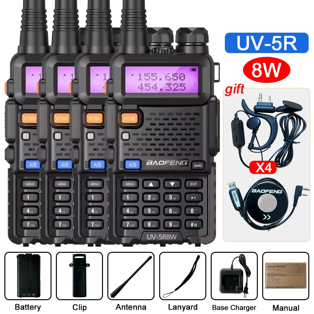 

Baofeng Optional 5W 8W UV-5R Walkie Talkie 10 km Baofeng uv5r walkie-talkie hunting Radio uv 5r Baofeng UV-9R UV-82 UV-8HX UV-XR