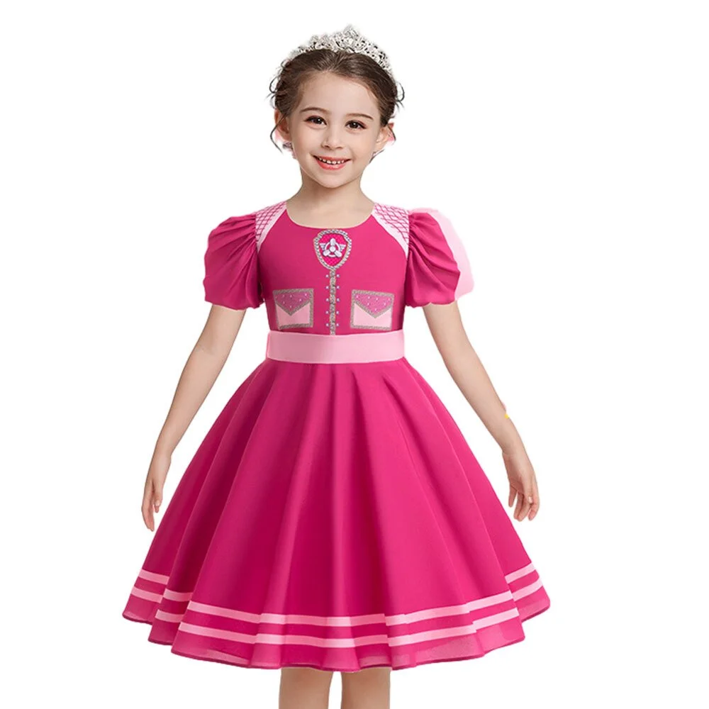 Cartoon Dog Party Dress For Girls Kids Patrol Pink Tutu Princess Gown Girls Skye Birthday Baptism Dresses Young Fashion Clothes