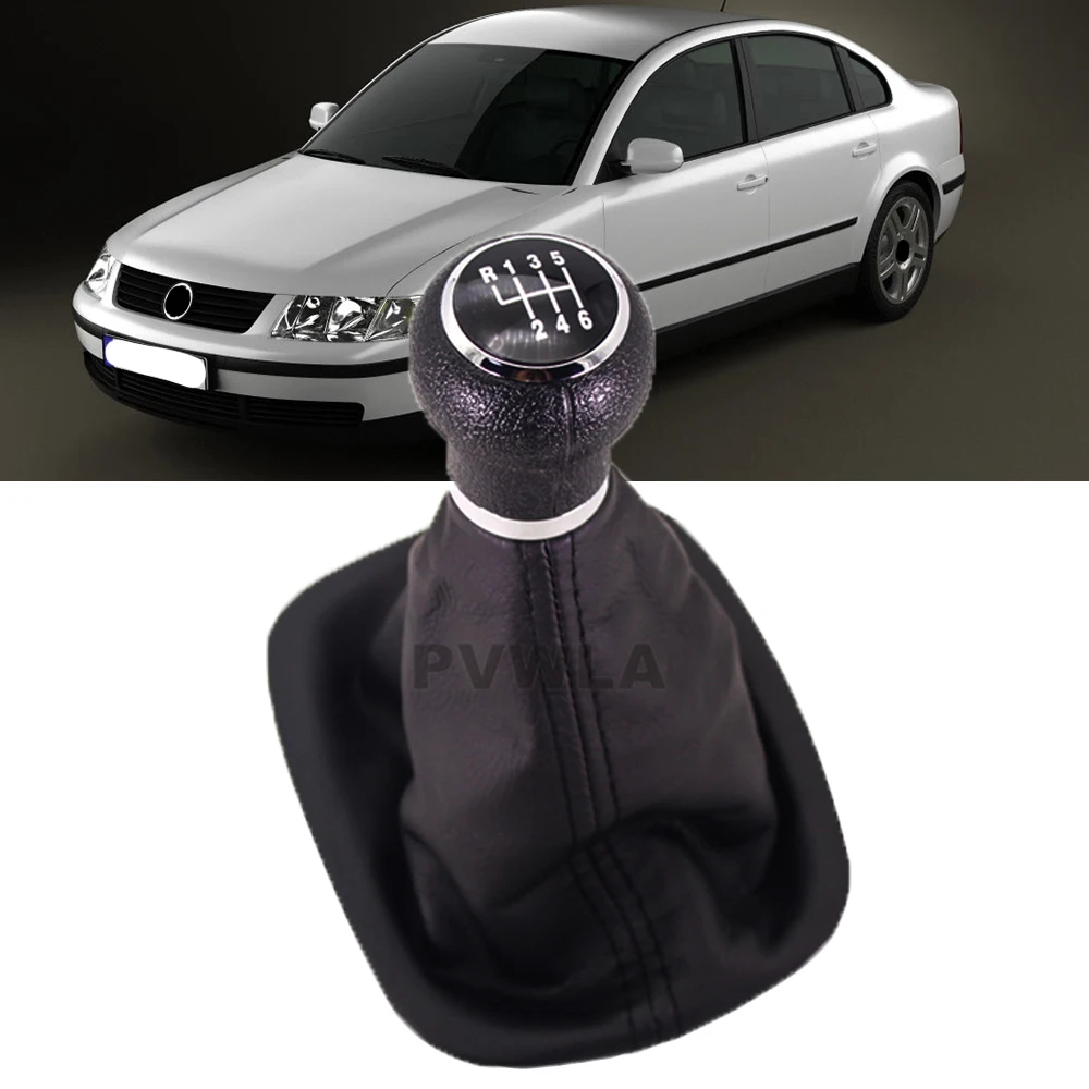 

6 Speed Gear Stick Shift Knob With PU Leather Boot For VW Passat B5 1997 1998 1999 2000 2001 2002 2003 2004 2005 Car-styling