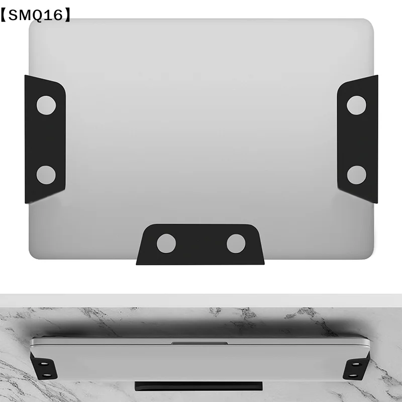 Under Table Laptop Holder Portable Notebook Storage Bracket Stand Mount Desktop Organizer With Anti-Scratch Silicone Pad【SMQ】