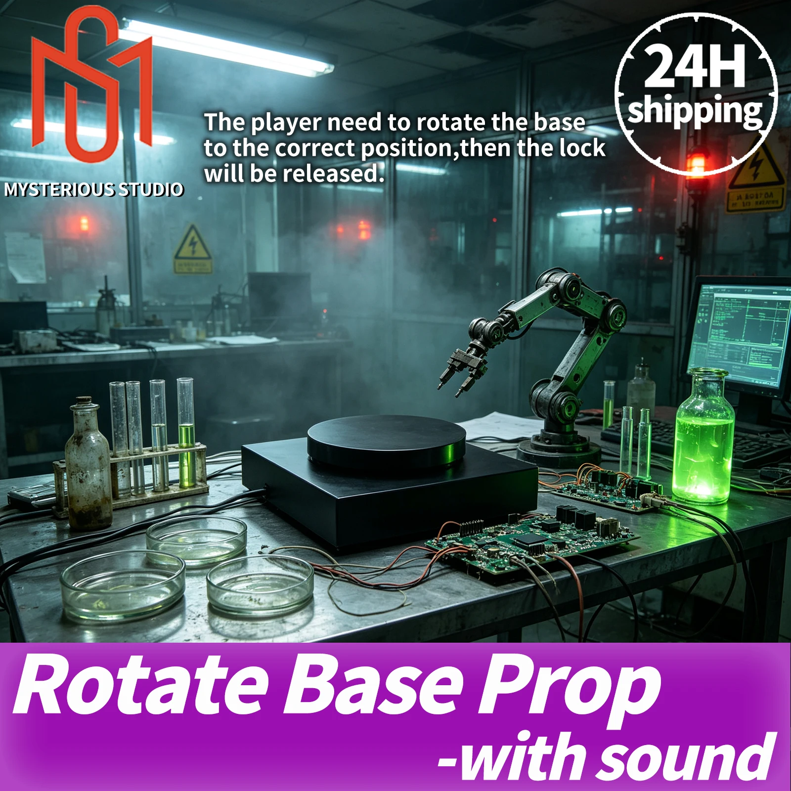 Mysterious Studio Escape Room Prop Escape Game Mechanism Props Electronic Puzzle superb 1987 GY  Rotate Base With Audio