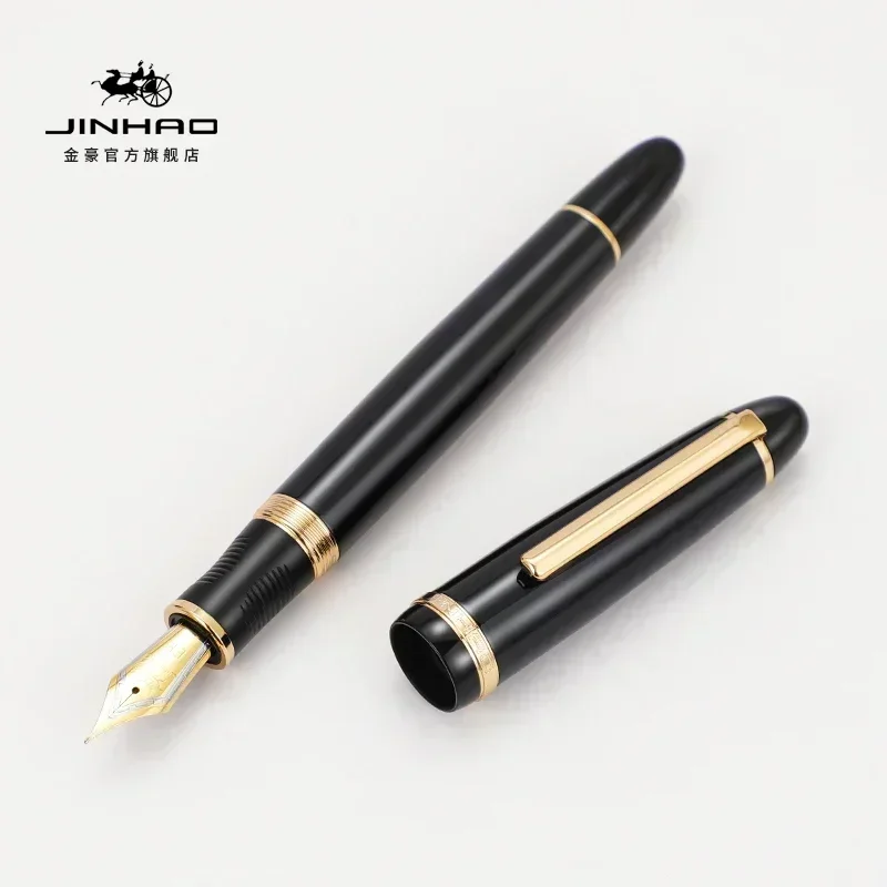 Imagem -04 - Caneta-tinteiro Jinhao X850 Barril Preto Clipe Dourado ef f m Ponta para Escrever Escritório Material Escolar Papelaria Peça Peças