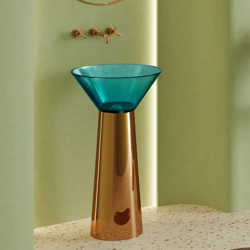 Stainless Steel Funnel Basin with Separate Base Bathroom Washbasin Sink Combination