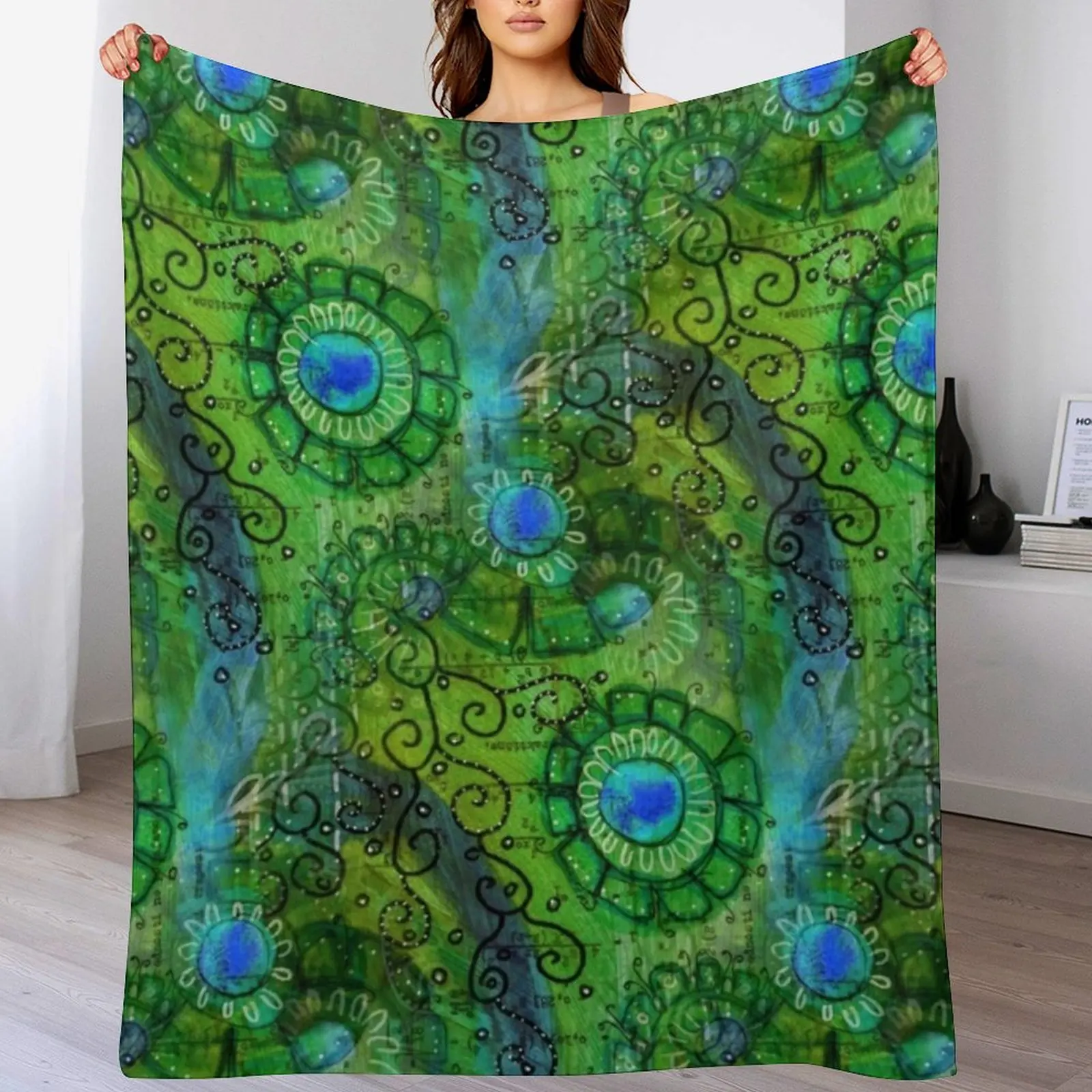 

Emerald Boho Abstract Throw Blanket Flannels anime Luxury Brand christmas decoration Blankets