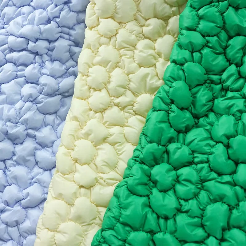 

Ткань для пошива одежды в корейском стиле: хлопковая стеганая ткань однотонная с 3D-цветами, объемная, для осенне-зимних пальто, сумок и шитья