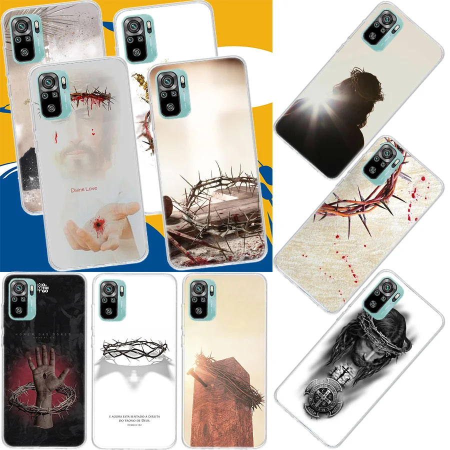 Jesus, The Crown of Thorns Phone Case For Xiaomi Redmi Note 13 Pro Plus 5G Cover 12 12C 10X 10C 10A 9 10 9T 9C 9A 8A 8 7A 7 6A 6