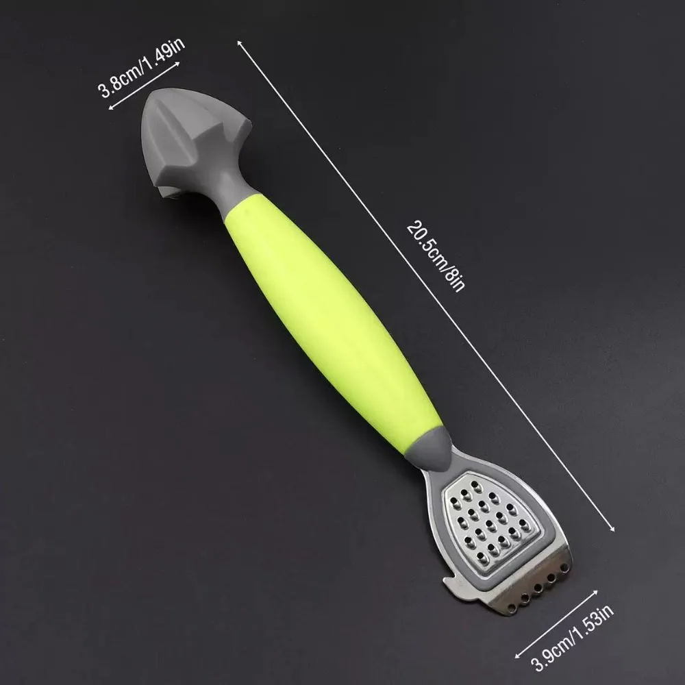 Durable Stainless Steel Dual-End Lemon Zester & Juicer, Easy-Grip Compact Multi-Functional Home Citrus Peeler & Grater