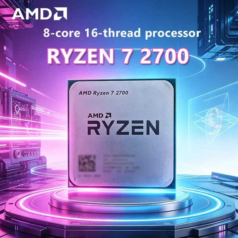 AMD Ryzen 7 2700 Desktop CPU 8-Core 16-Thread Base 3.2GHz Max Boost 4.1GHz L3 Cache Socket AM4 Gaming Processor Without Package