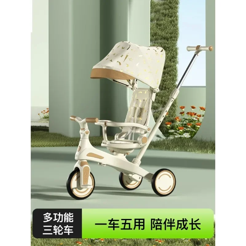 Children's tricycle baby-walking artifact five-in-one hand push cart light walk baby bicycle baby can sit and push