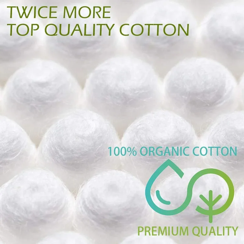 100% Eco-Friendly & Natural Bamboo Cotton Swabs 1000 Count Biodegradable & Organic Wooden Cotton Buds