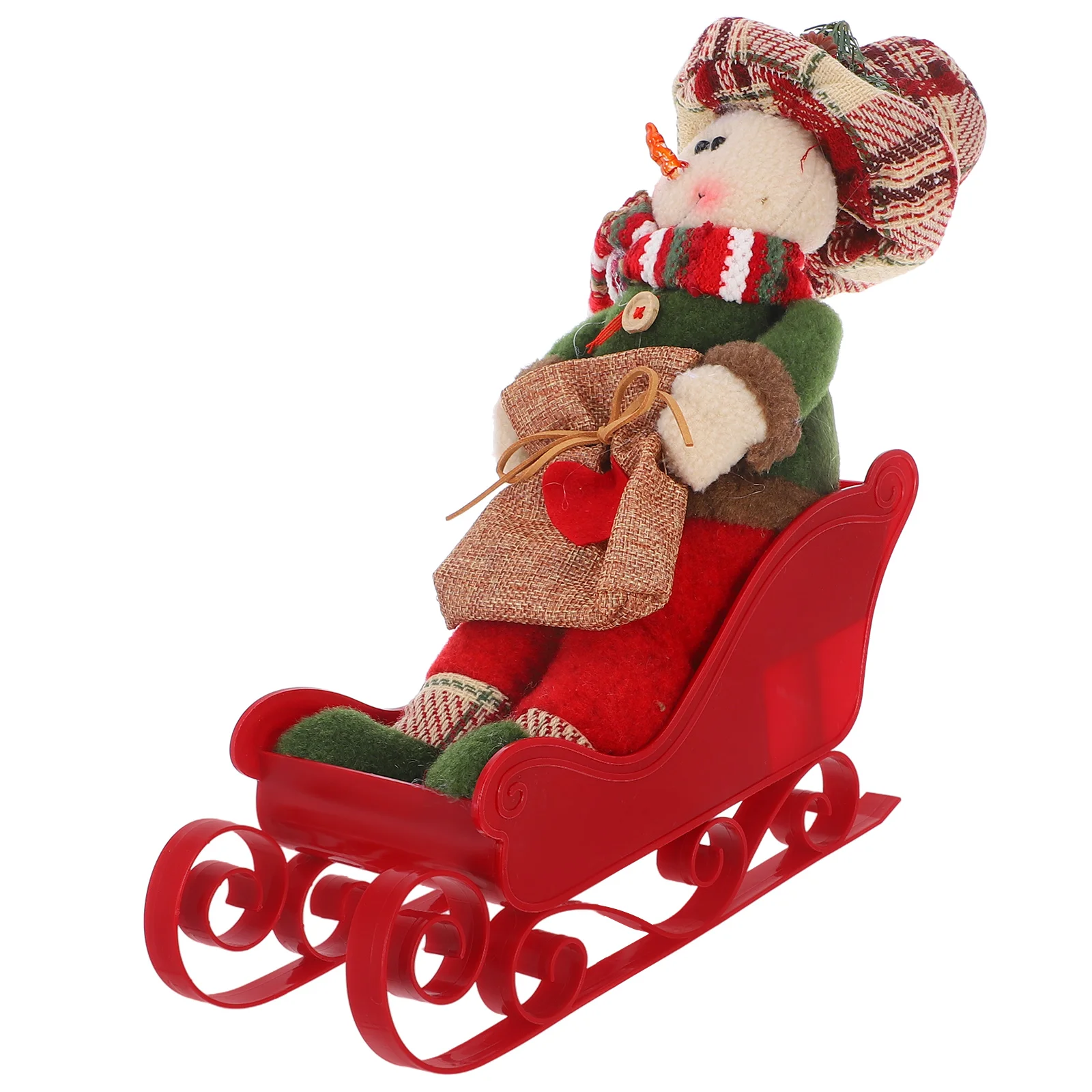 

Christmas Ornament Festive Home Decor Rustic Snow Sled Miniature Holiday Tabletop Sleigh Decor Craft Sleigh Decoration