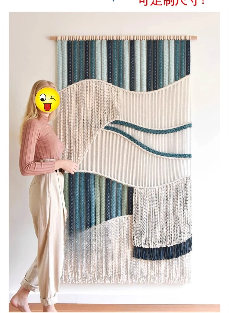 Creative Nordic Entrance Sofa Background B & B Hotel Inn Wall Decoration Color Woven Tapestry