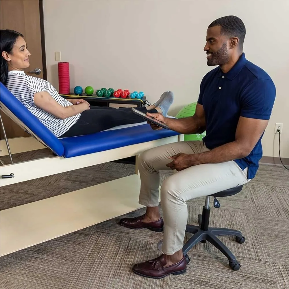Rolling Exam Stool with Wheels, 18.5 Inch to 25 Inch Adjustable Height for Dentists, Spas, & Healthcare Environments, 5 Casters