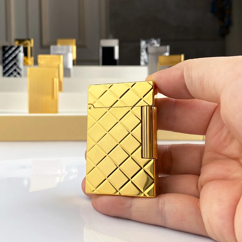 New commemorative edition single and double flame luxury lighter Ping Sound natural paint cigarette smoking butane lighter 17031