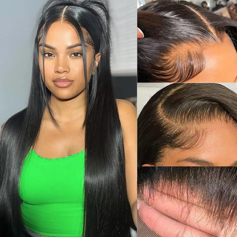 

4x4 Straight Lace Human Hair Straight Human Hair Wig 180% Density Straight Closure Wigs Human Hair Pre Plucked Wigs For Women