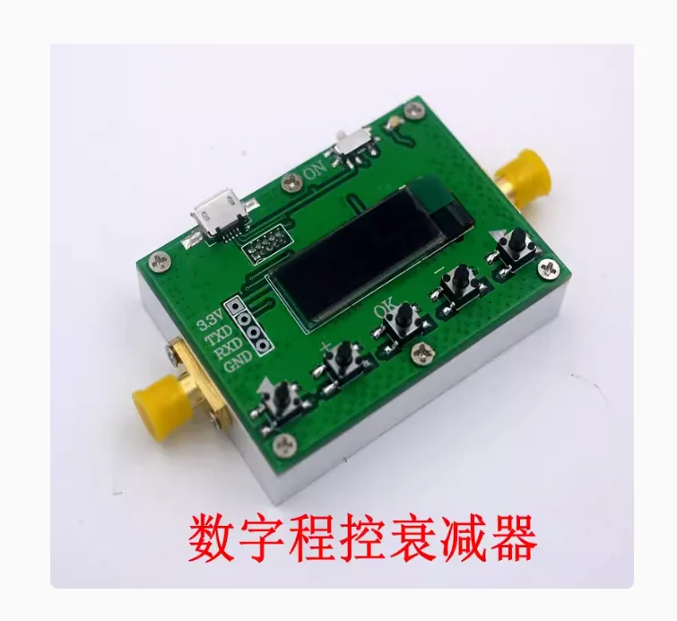 6G RF Digital Programmable Attenuator 30DB Step 0.25 RF Module LF-6GHz 30DB Step Size 0.25DB OLED Display SMA 0-31.75dB