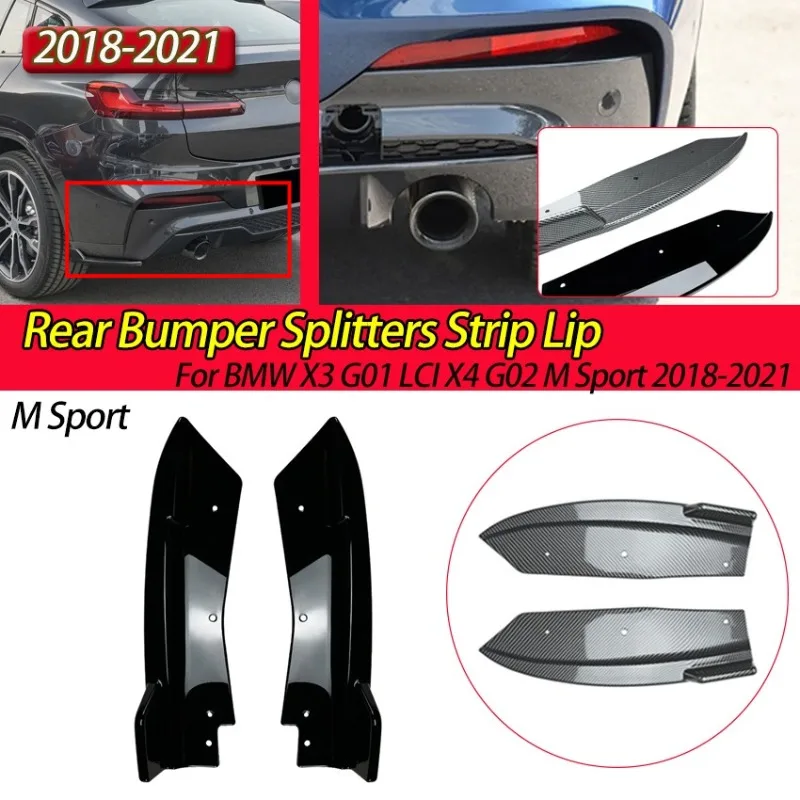 

Для BMW X3 G01 LCI X4 G02 M Sport 2018-2021 Задний бампер Разделители полос Губная пластина Боковая юбка Кронштейн багажника Комплект кузова Тюнинговая отделка