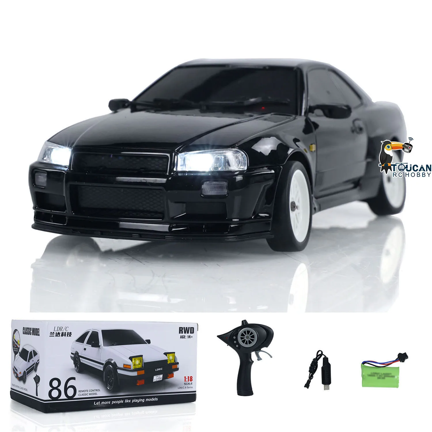 Zabawki dla chłopców LDRC A99 1/18 RWD RC Car Drift Car Zdalnie sterowane wyścigi Gotowe pojazdy TOUCAN Model Światła silnika