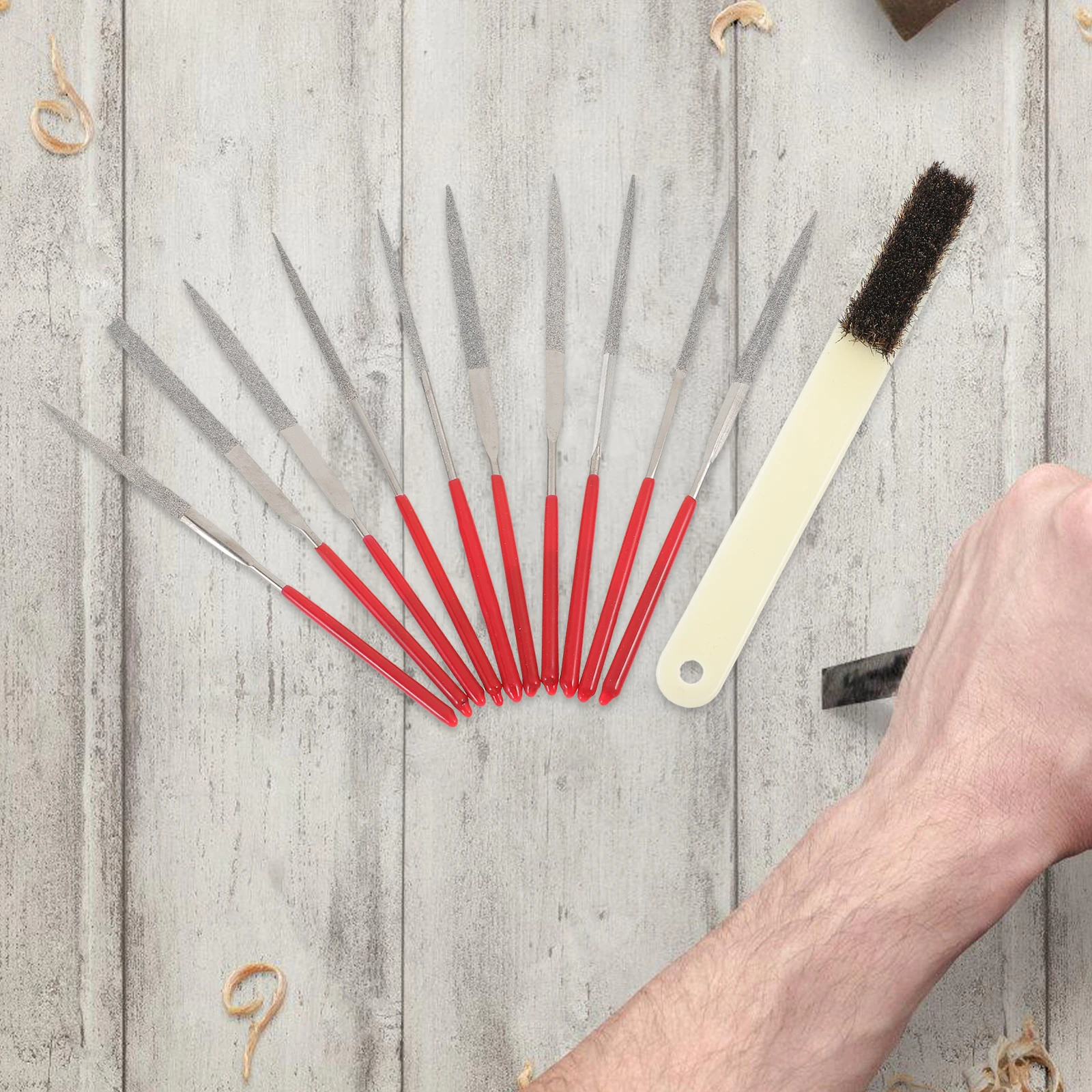 

10 Pcs Diamond File Set Marble Wood Stone Needle for Shaping Steel Metal