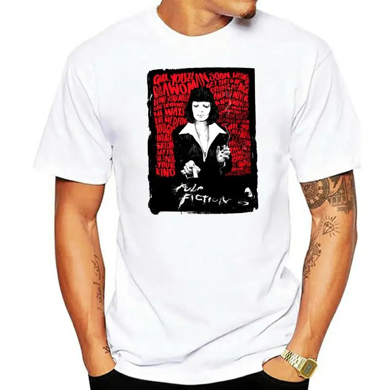 

Pulp Fiction Uma Thurman Cult Movie White Men T-shirt