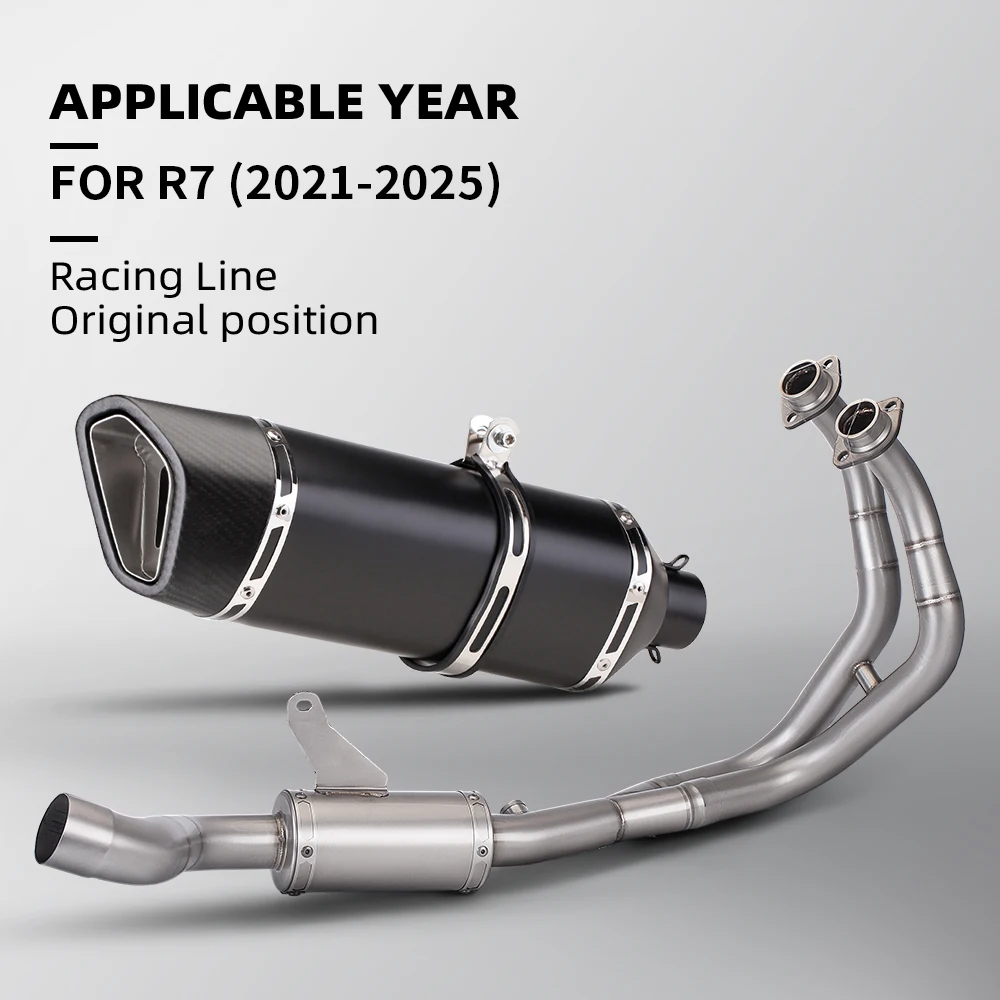 

Motorcycle Exhaust Full Systems Escape For R7 YZF R7 2021 2022 2023 2024 2025 R7 exhaust Modify Front Link Pipe Muffler
