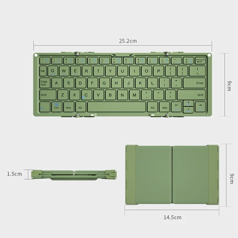 Keyboard lipat Bluetooth untuk Macbook iPad Tablet, Mouse Keypad nirkabel Mini dapat diisi ulang untuk PC, aksesori game