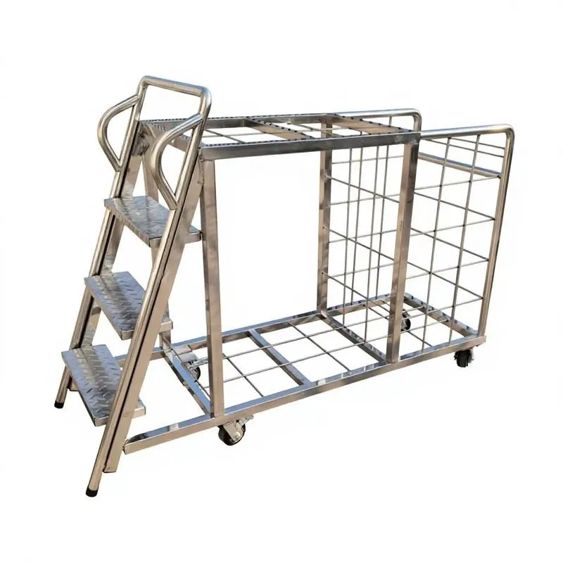 Custom Stainless Steel Airport Passenger Bus Luggage Transfer Truck Heavy Transport Trolley