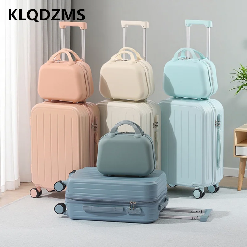 KLQDZMS Luggage Travel Bag Set 20 Inches Trolley Case ABS + PC Boarding Box Women's Password Box Student Rolling Suitcase