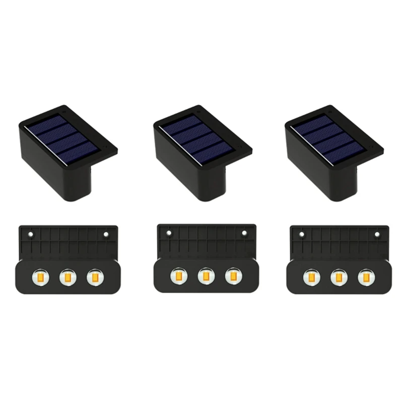Solar Wall Lamp Outdoor Waterproof Solar Powered Light Sunlight Powered Up and Down Illumination for Garden Warm Light