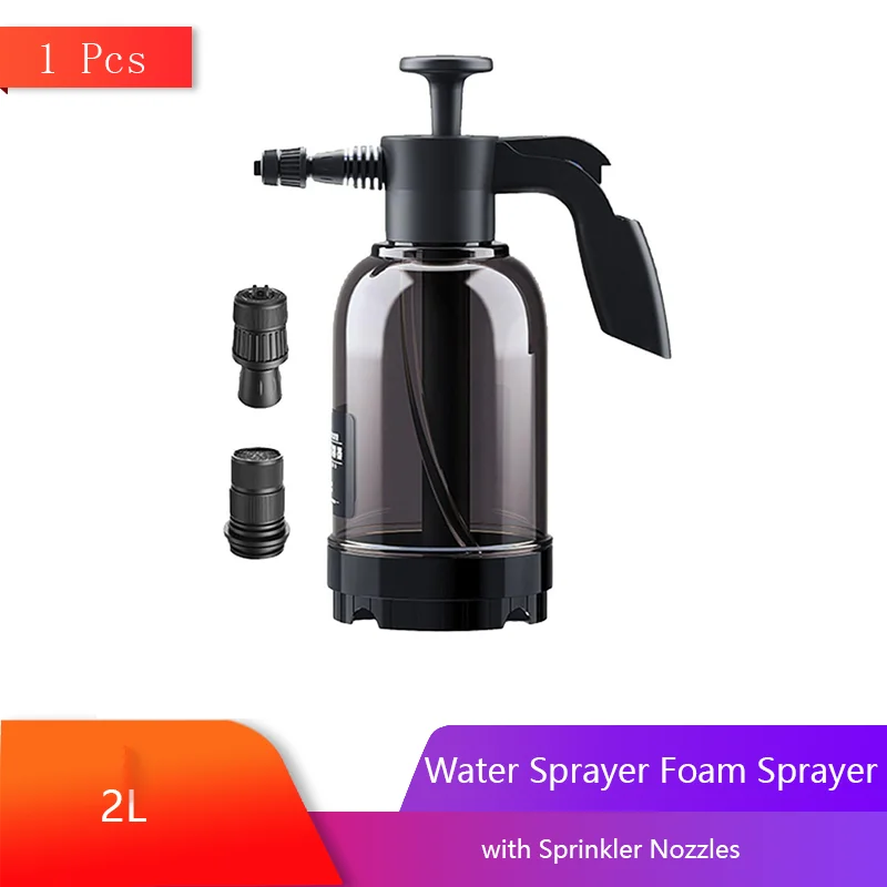 

2L Water Sprayer Foam Sprayer with Sprinkler Nozzles Portable Multi Functional Hand Pressure Lance Blaster for Cleaning Car