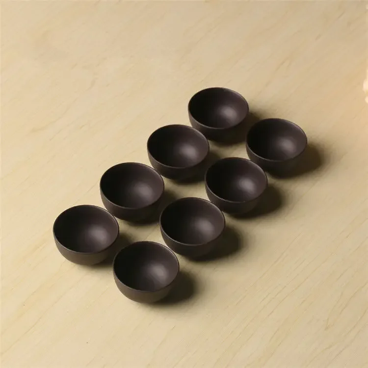 8 Tea Cups 25ml Chinese Kungfu Tea Cup Real Yixing Zisha Cup Of Tea Purple Clay