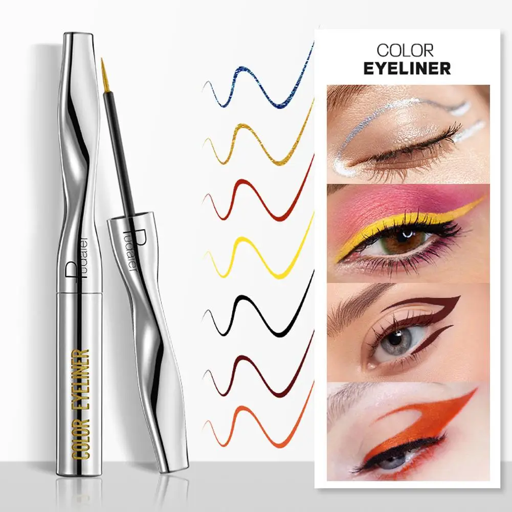 Kolorowe płynny Eyeliner wodoodporne odporne na pot trwałe kosmetyki kwitnące oczy niebiesko-fioletowy długopis bez długiej szybkoschnącej wkładki G9e2