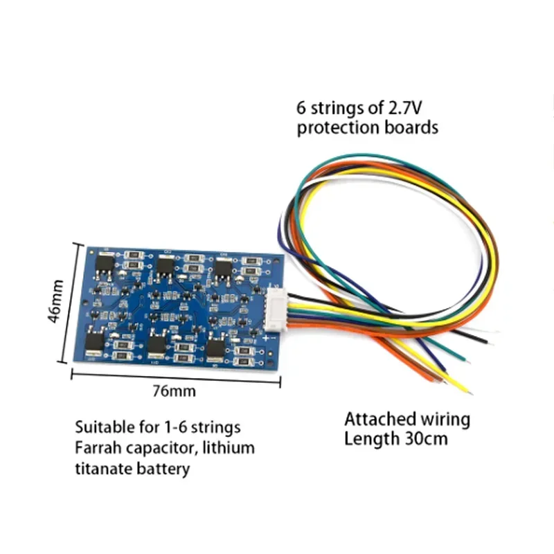 SUYIJIA 2.7V/16V LTO 6S Balance Board Equalization Circuit Lithium Titanate Battery/Super Farad Capacitor Protection Board