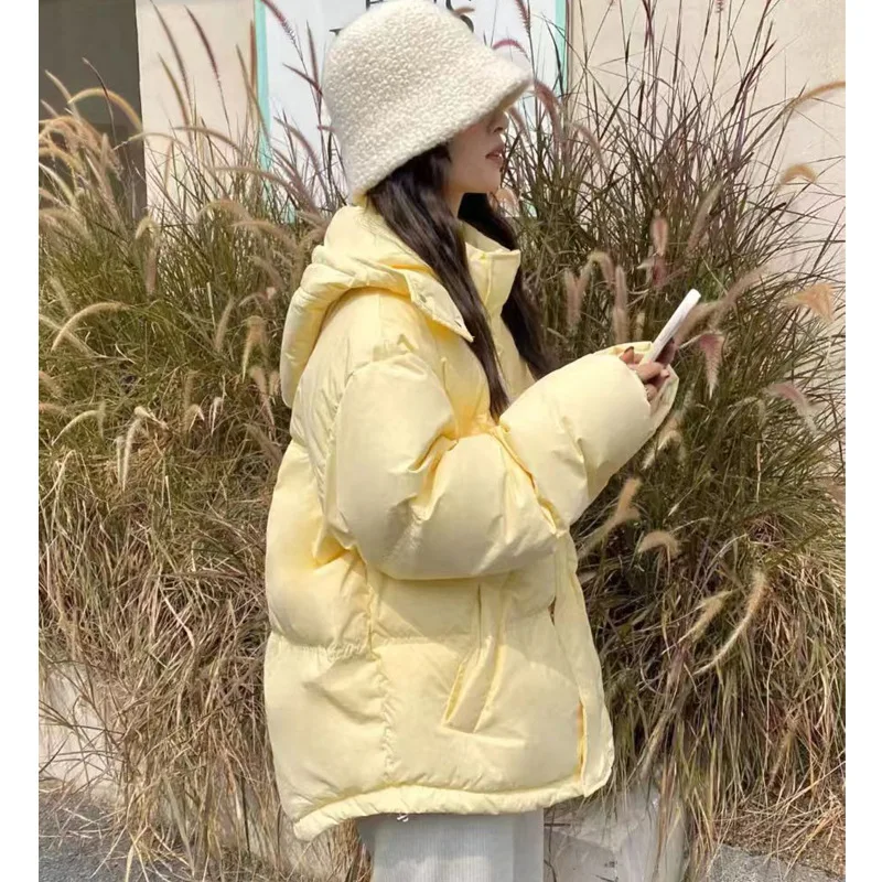 

Hooded short down jacket for women in winter 2025 new loose and thick jacket cotton jacket for women