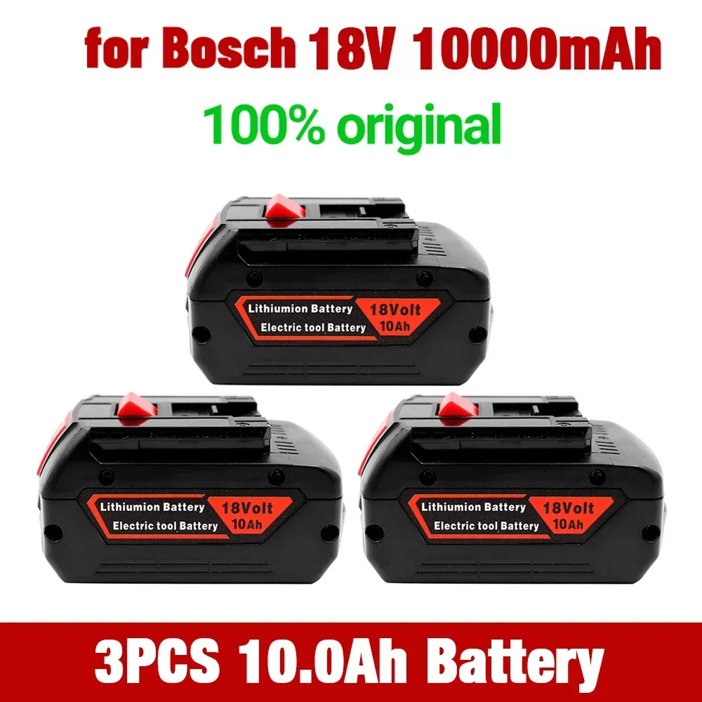 

18V 10.0A Rechargeable Li-ion Battery for Bosch 18V Power Tool Backup 10000mah Portable Replacement BAT609 Indicator Light