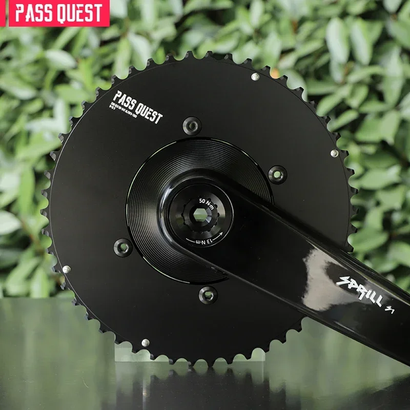 PASS QUEST X110 BCD power meter  Sprocket crankshaft set black Round  support 11or 12s regular chains for Road bike