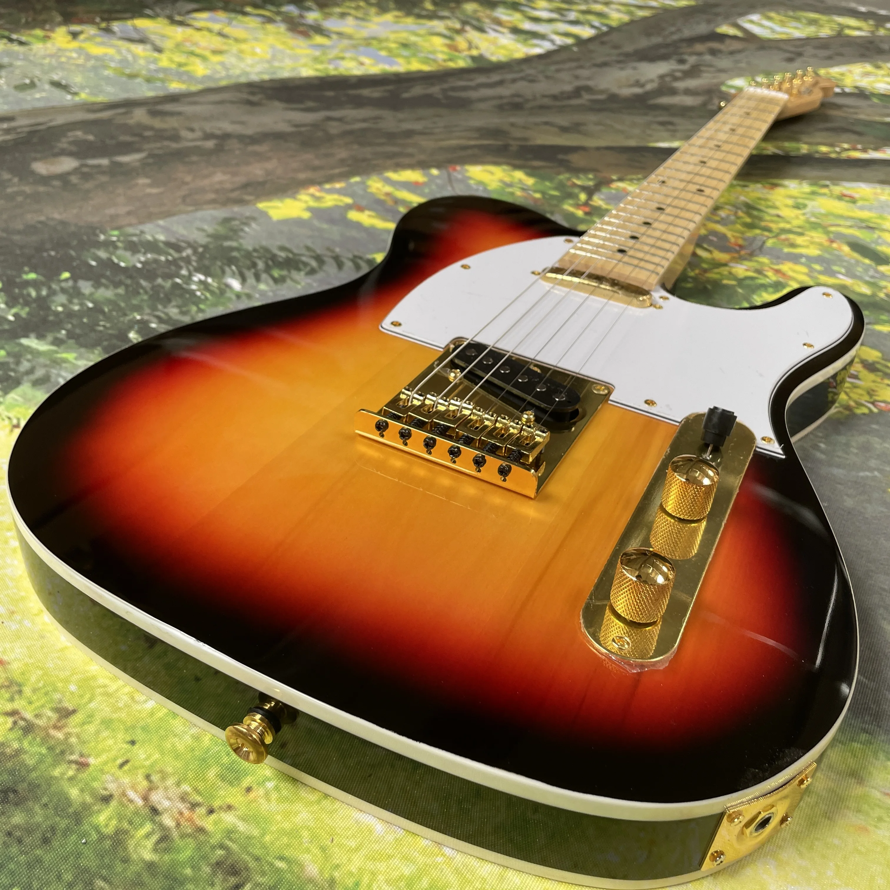 جيتار كهربائي TL - لوح فريتس من خشب القيقب مكون من 6 أوتار - جيتار فضي الأجهزة