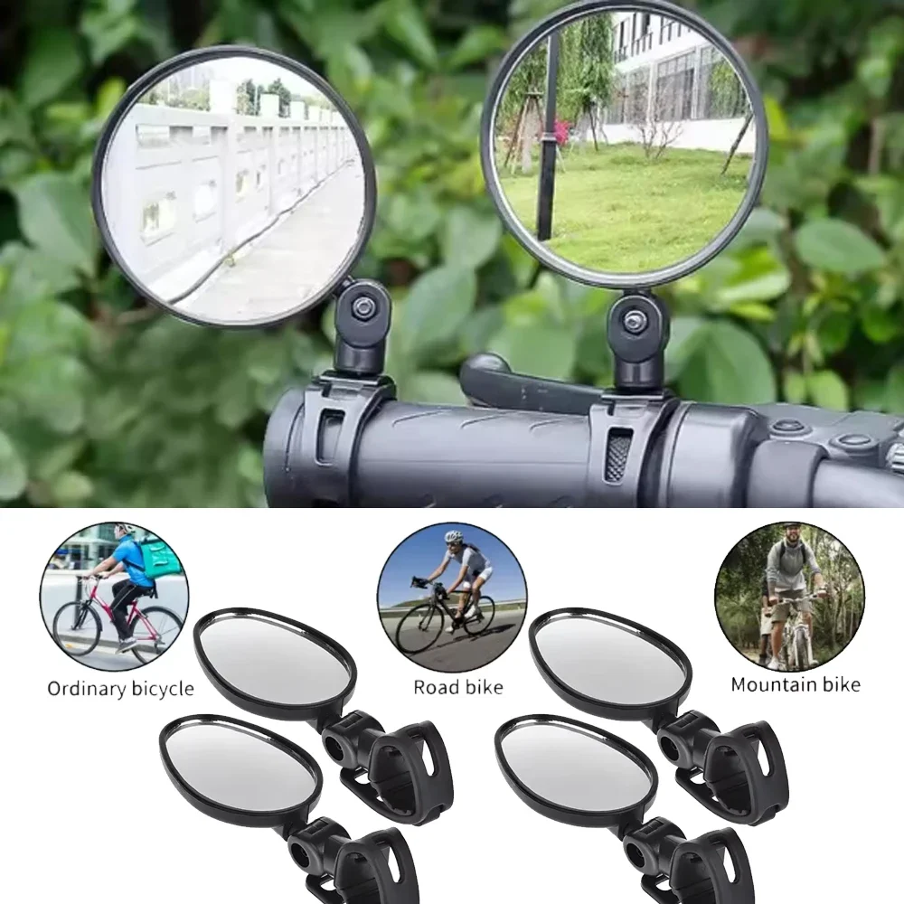 Bicycle Rear View Mirror Road Bike Handlebar Rearview Plane Mirror Black